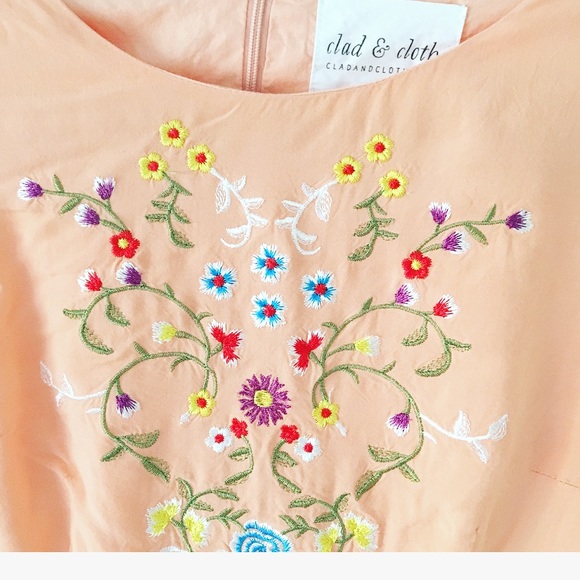 Clad and cloth embroidered dress coral - Picture 2 of 3